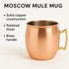 Modern Home Handmade 16oz Solid Copper Mule Mug – Barrel Shaped Mug with Brass Handle & Smooth Texture (Set of 2) - 2 of 4