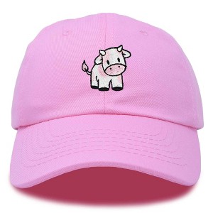Dalix Strawberry Cow Embroidered Womens Cotton Dad Hat Baseball Cap - 1 of 4