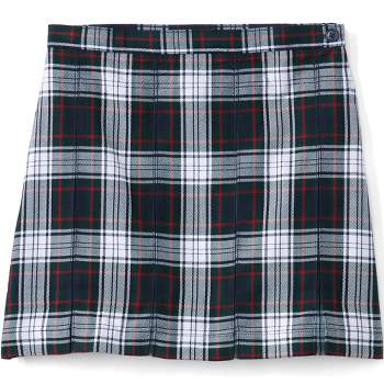 Lands' End School Uniform Kids Plaid Box Pleat Skirt Top of the Knee