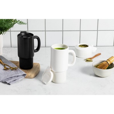 Ello Commute 18oz Ceramic Travel Mug White