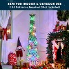 Joyfy 5 FT Pop Up Christmas Tree with Lights, Tinsel Skinny Christmas Tree, Collapsible Artificial Pencil Tree Holiday Decoration for Home - 3 of 4