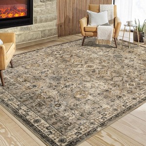Garvee Vintage Runner Washable Area Rug for Bedroom Living Room Non-Slip Hallway Runners Accent Super Soft Thin Indoor Carpet for Dining Room Bedroom - 1 of 4