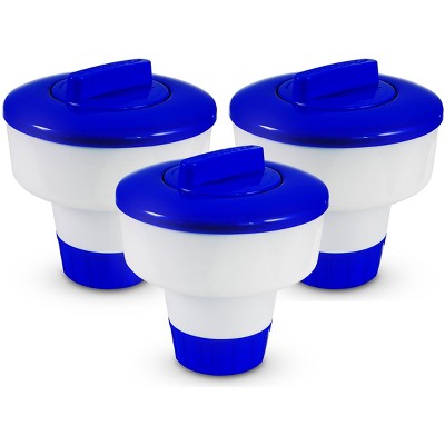 XtremepowerUS 3-Pieces Floating Tablet Chlorine Dispenser Chemical Dispenser Swimming Pool Spa Hot Tub, Blue/White