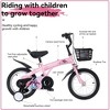 Whisen Kids’ Outdoor Bike with Detachable Training Wheels, Adjustable Saddle & Handlebar, Rear Coaster Brake & Front V Brake - 2 of 4