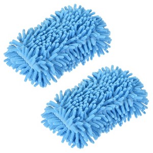 Unique Bargains Microfiber Chenille Wash Gloves Washing Sponge Mitten Dry Duster for Daily Cleaning - 1 of 4