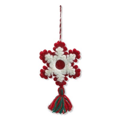 tagltd Snowflake & Tassel Christmas Ornament