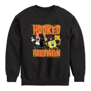 Boys' - SpongeBob SquarePants - Hooked On Halloween Graphic Long Sleeve Fleece Sweatshirt - 1 of 4