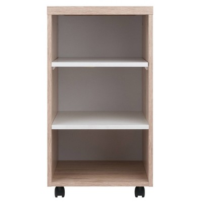 Modular Mobile Desk in Reclaimed Wood & White Finish with Storage
