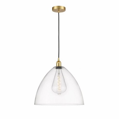Edison Dome - 1 Light Cord Hung Pendant In Industrial Style-17.75 Inches Tall and 16 Inches Wide