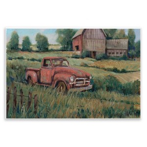 Stupell Industries Peaceful Farmland Truck Barn Scene Wall Plaque Art - 1 of 4