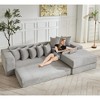 Oversized Cloud Sectional Couch,L-Shaped Sectional Sofas Bed with 8 Pillows, Right Facing 3-Seat Corduroy Modular Sofa with Magazine Bag, No Assembly - 3 of 4