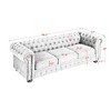 Lycvki Chesterfield Tufted Linen Upholstered 3-Seater Sofa with Nailhead Decoration and Scrolled Arm - 2 of 4