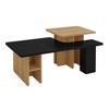 NicBex Set of 2 Farmhouse Nesting End Table with Open Shelf,Wood Finish Side Table,Coffee Table for Bedroom,Living Room - 3 of 4
