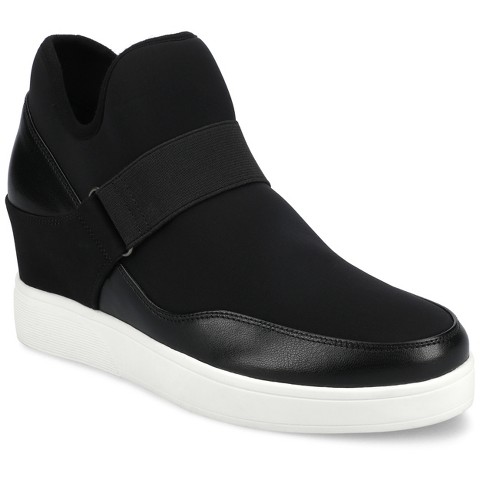 Женские кроссовки Journee Collection Journee Women's Damari High Top Stretch Wedge Sneaker, Black 10