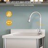Stainless Steel Thickened Kitchen Utility Sink, Freestanding Single Bowl Kitchen Utility Sink with Pull-Out Faucet for Outdoor Garage Kitchen - 2 of 4