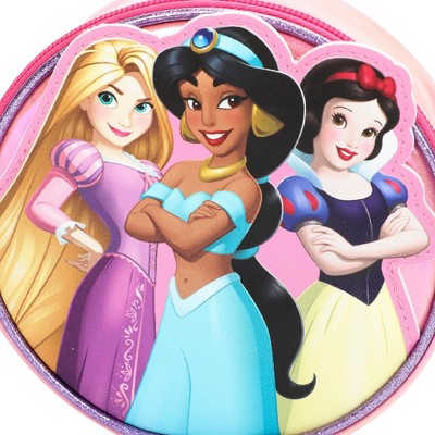 Disney Princess Character Patch Pink 5.5" Mini PU Handbag - image 5