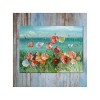 Cottage Garden West of The Wind Seaside Poppies Pink, Green 40 x 30 Inch Waterproof Gallery Wrapped Canvas, Outdoor Garden, Yard, Patio All Weather - 2 of 2