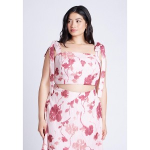 ELOQUII Women's Plus Size Floral Crop Top - 1 of 4