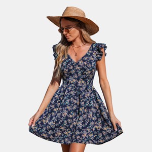 Women's Floral Print Ruffled Sundress - Cupshe - 1 of 4