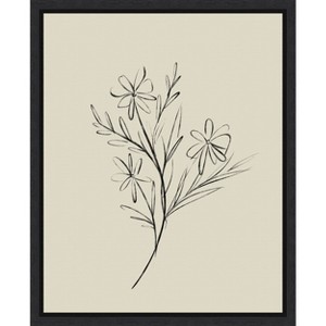 Amanti Art Line Drawn Flowers 1 by Border Bloom Canvas Wall Art Print Framed 16 x 20-in. - 1 of 4