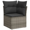vidaXL 6 Piece Patio Sofa Set with Cushions Gray Poly Rattan - 3 of 4