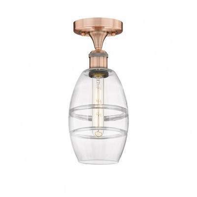 Vaz - 1 Light Semi-Flush Mount In Industrial Style-8.25 Inches Tall and 5.88 Inches Wide