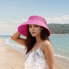 Anna-Kaci Women's Wide Brim Visor Hat with Bow Detail Adjustable Velcro Closure for Beach or Outdoor Protection - 2 of 4