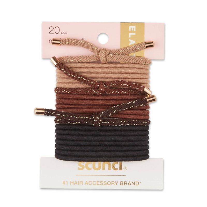 sc&#252;nci No Damage Regular and Knotted Elastic Hair Ties - Neutral - All Hair - 20pcs, 1 of 6