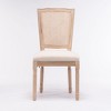 NicBex French Style Solid Wood Dining Chairs Set of 2 with Linen Cushion & Rattan Back,Natural Painting Kitchen Chairs,Living Room Chairs - 3 of 4