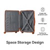 FURNIinspire Bag And Luggage Sets 3 Piece Textured Travel Luggage, Hard Suitcase Set with Wheels, Scratch-Resistant, Orange, 21.65"*13.19"*31.1" - 4 of 4