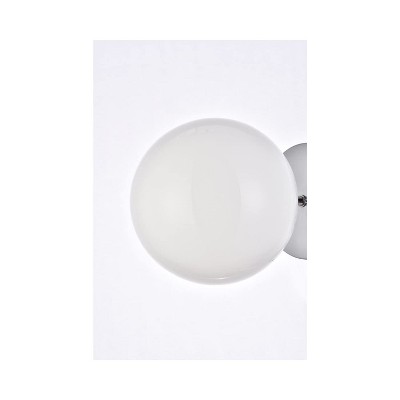 Chrome and Frosted White Dimmable Glass Sconce