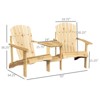GlasFlength Patio Seating Sets Design Outdoor Lounge Armchair, for Yard and Patio, Double Seat with Center Table, Beige, 70"*34.25"*36.25" - 4 of 4