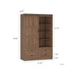 QingMoon Wooden Wardrobe Closet with Sliding Barn Door, Freestanding Clothing Storage Cabinet with 4 Drawers and Hanging Rail for Bedroom - 3 of 4