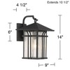 John Timberland Mission Outdoor Wall Light Fixture Painted Bronze 14" Seeded Clear Glass Lantern for House Porch Patio Deck - 4 of 4