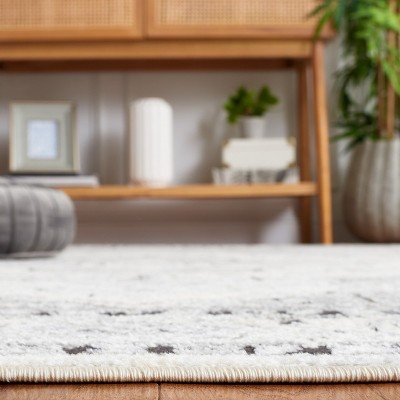 Tulum Ivory and Charcoal Square Synthetic Area Rug