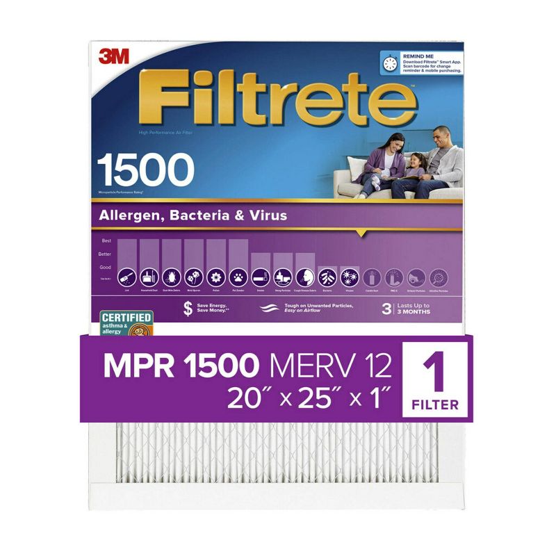 Filtrete Allergen Bacteria and Virus Air Filter 1500 MPR, 3 of 17
