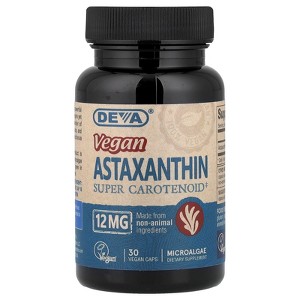Deva Vegan Astaxanthin, Super Carotenoid, 12 mg, 30 Vegan Caps - 1 of 4