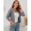 BLUEMING Womens Soft Knit Sweater Cardigan Bracelet Sleeve Open Front Cardigan Above Hip Length Cardigan - 3 of 4