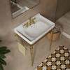 KIGFTSOD 28" Bathroom Console Sink, Wall-Mounted White Ceramic Vanity Basin with 3 Pre-drilled Faucet Holes, No Faucet - 2 of 4