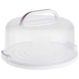 Juvale Round Cake Carrier with Lid and Handle for 10-Inch Desserts (12 x 5.9 In)
