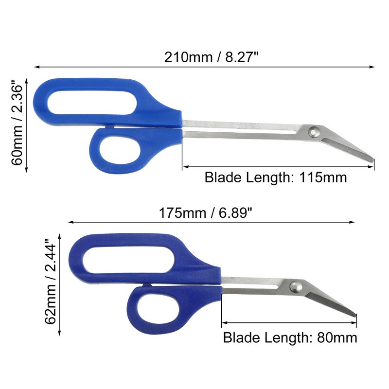 Unique Bargains Stainless Steel Toenail Scissors for Elderly Thick Nail Cuticle Trimmer Long Handled Manicure Pedicure Tool Blue 2 Pcs, 4 of 7
