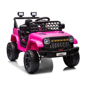 12V Ride On Car for Kids, Electric Vehicle Toddles, Battery Powered Truck Car Toy with RC, LED, Music, 4-Wheel Suspension - 1 of 4