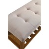 Simple Relax Fabric and Wood Bench in Light Gray and Oak - 4 of 4