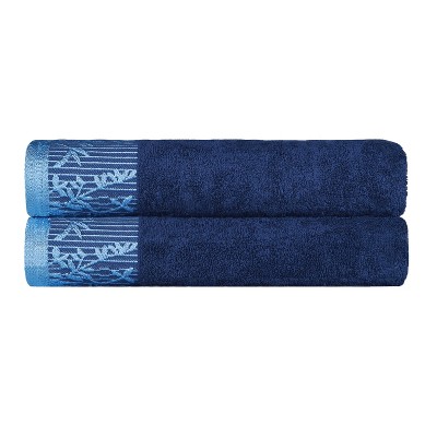 Charming Floral Accent Cotton Towel Set by Blue Nile Mills