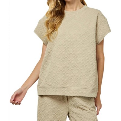 Women's Flower Textured Lounge Top - SEE AND BE SEEN