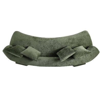 Olive Green Chenille 3-Piece Sofa and Accent Chairs Set