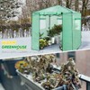 EAGLE PEAK 7x7 Pop-up Greenhouse, Portable Walk-in Outdoor Green House with 2 Foldable Shelves and 3 Mesh Windows, Green/Clear - 3 of 4
