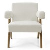 Morgan Accent Chair With Arms,22.5" Wide Lounge Armrest Linen Accent Chair,Upholstered Seat and Back With V Shape Solid Wood Legs-Maison Boucle - 3 of 4