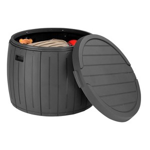 Karl Home | 36 Gal Outdoor Round Plastic Deck Box - 1 of 4