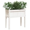 vidaXL Garden Planter with Legs White 27.6"x12.2"x27.6" Solid Wood Pine - 4 of 4